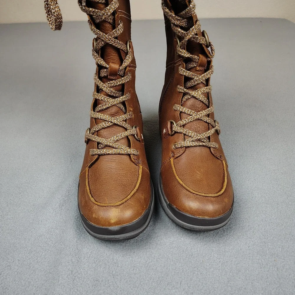 Merrell Womens Boots 7.5 Snowcreek Tall Polar Waterproof Brown Leather Zip NWOB